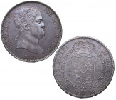 1833. Fernando VII (1808-1833). 20 Reales. DG. A&C 1284. Ag. 27,07 g. Bella. Brillo original. MUY RARA. Zona floja en reverso. EBC. Est.4000.