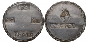 1821. Fernando VII (1808-1833). Cataluña. 30 Sous. A&C 1293. Ag. 27,03 g. EBC / EBC-. Est.300.