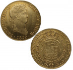 1820. Fernando VII (1808-1833). Madrid. 4 escudos. GJ. A&C 1716. Au. 13,58 g. Muy bella. Brillo original. Escasa así. SC-. Est.1100.