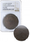 Mediados s. XIX. Isabel II (1833-1868). Segovia. 8 Reales. Cu. Encapsulada por NGC en MS64 BN. Prueba en cobre realizada por la escuela de grabadores....
