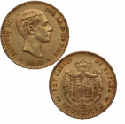 1880*80. Alfonso XII (1874-1885). Madrid. 25 pesetas. MSM. A&C 79. Au. 8,06 g. Bella. Brillo original. EBC+. Est.400.