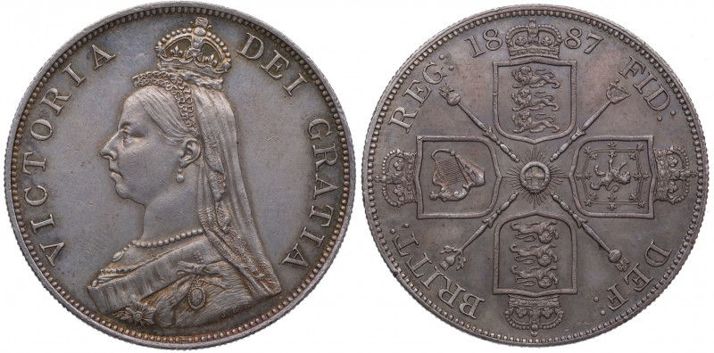 1887. Gran Bretaña. Victoria. Doble Florín. Ag. 22,64 g. SC-. Est.150.