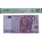 2002. Grecia. 500 Euros. Pick 7y. Encapsulado por PMG en 67 EPQ Serial Number Prefix "Y". SC. Est.2500.