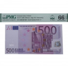 2002. Finlandia. 500 Euros. Pick 7l. Encapsulado por PMG en 66 EPQ Serial Number Prefix "L". SC. Est.2000.