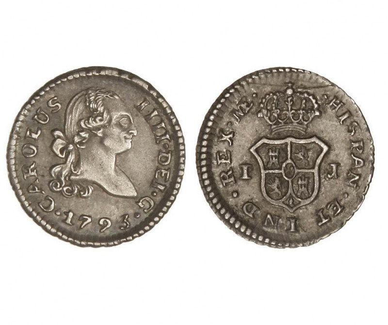 LIMA. Carlos IV (1788 - 1808). 1793 IJ. 1/4 real. (Cal.1373). (AC.101). Plata. B...