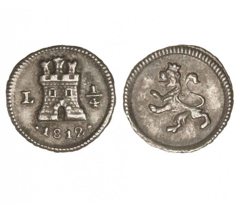 LIMA. Fernando VII (1808-1833). 1812. 1/4 real. (Cal.1453). (AC.263). Plata. PCG...