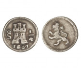 SANTIAGO. Carlos IV (1788 - 1808). 1807. 1/4 real. (Cal.1463). (AC.203). Plata. 
MBC