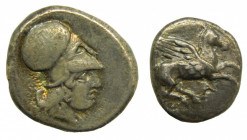 EPIRO - Ambrakia (Grecia) (360-338 aC). Estátera corintia. Cabeza de Atena y Pegaso. Letra A bajo pegaso. S 1960var. 7,9 gr. Ar.
MBC-