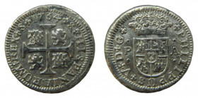 Felipe V (1700-1746). 1734. PA. 1/2 Real. Sevilla. (AC.340). 1,22 gr Ar 
MBC