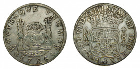 Fernando VI (1746-1759). 1756 MM. 8 reales. México. Columnario. (AC.491). 26,8 gr. Ar.
MBC