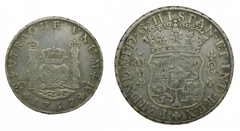 Fernando VI (1746-1759). 1757 MM. 8 reales. México. Columnario. (AC.493). 26,65 ...