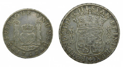 Fernando VI (1746-1759). 1757 MM. 8 reales. México. Columnario. (AC.493). 26,65 gr. Ar
MBC