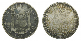 Carlos III (1759-1788). 1768 MF. 8 reales. México. Columnario. (AC.1094). 26,84 gr. Ar.
MBC