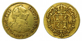 Carlos III (1759-1788). 1776 PJ. 1/2 escudo. Madrid. (AC.1264). 1,73 gr. Au. 
MBC