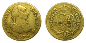 Carlos III (1759-1788). 1778 PJ. 1/2 escudo. Madrid. (AC.1267). 1,76 gr. Au.
MBC-