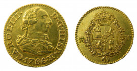 Carlos III (1759-1788). 1786 DV. 1/2 escudo. Madrid. (AC.1280). 1,78 gr. Au.
MBC+
