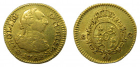 Carlos III (1759-1788). 1788 C. 1/2 escudo. Sevilla. (AC.1318). 1,72 gr. Au.
MBC