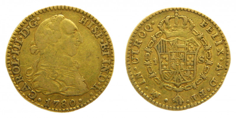 Carlos III (1759-1788). 1780 FF/FM . 1 escudo. Mexico. (AC.1398). Ceca y ensayad...