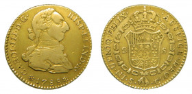 Carlos III (1759-1788). 1788 C. 2 escudos. Sevilla. (AC.1739). 6,72 gr. Au. Limpiada.
BC+