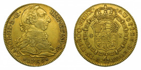 Carlos III (1759-1788). 1786 DV. 4 escudos. Madrid. (AC.1791). 13,48 gr. Au 
MBC