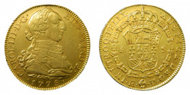 Carlos III (1759-1788). 1778 PJ. 8 escudos. Madrid. (AC.1965). 26,79 gr. Au. Muy escasa
MBC+