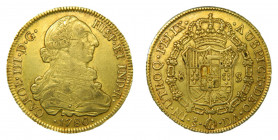 Carlos III (1759-1788). 1780 DA . 8 escudos. Santiago. (AC.2161). 26,98 gr. Au 
MBC