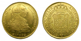 Carlos III (1759-1788). 1788 C. 8 escudos. Sevilla (AC.2194). 26,98 gr. Au 
EBC