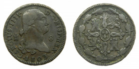 Carlos IV. (1788-1808) 1803. 8 Maravedís. Segovia. (AC 80). Ae.
MBC