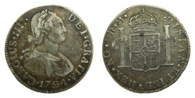 Carlos IV. (1788-1808) 1794 M. 2 Reales. Guatemala. (AC 551). Ar.
MBC/MBC+