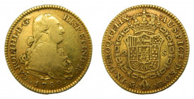 Carlos IV (1788-1808). 1789 MF. 2 escudos. Madrid. (AC.1274). 6,68 gr. Au. 
MBC