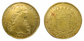 Carlos IV (1788-1808). 1799 FM. 8 escudos. Mexico. (AC.1640). 26,97 gr. Au. Bonito tono.
MBC+/EBC-