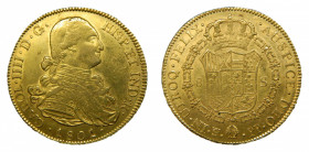 Carlos IV (1788-1808). 1801 PP. 8 escudos. Potosí. (AC.1707). 27,08 gr. Au. 
MBC