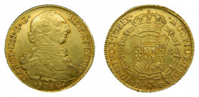 Carlos IV (1788-1808). 1796 DA. 8 escudos. Santiago. (AC.1761). 27,05 gr. Au. 
MBC+