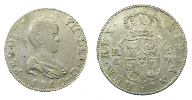 Fernando VII (1808-1833). 1810 FS. 2 reales. Catalunya (Reus o Tarragona). (AC.7...