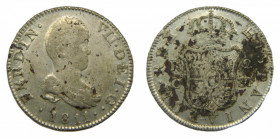 Fernando VII (1808-1833). 1811 SF. 2 reales. Catalunya (Tarragona o Mallorca). (AC.765). 5,51 gr Ar. Busto
MBC