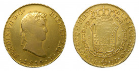 Fernando VII (1808-1833). 1814 JJ. 8 Escudos. Mexico (AC.1788). 26,94 gr. Au. Limpiada.
MBC