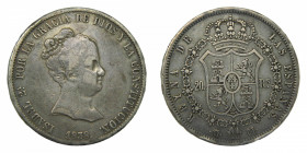 Isabel II (1833-1868). 1838 CL. 20 reales. Madrid. (AC.582). 26,8 gr. Ar.
MBC-