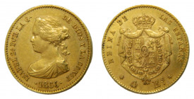 Isabel II (1833-1868). 1865. 4 escudos. Madrid. (AC.688). 3,33 gr. Au.
MBC