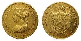 Isabel II (1833-1868). 1868 * 6-8. 4 escudos. Madrid. (AC.693). 3,4 gr. Au.
MBC+