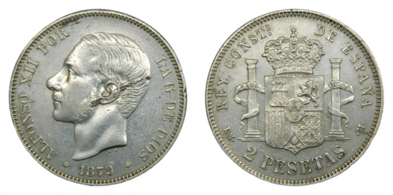 Alfonso XII (1874-1885). 1879 *18-79. EMM. 2 pesetas. Madrid. (AC.26) Ar. 
MBC