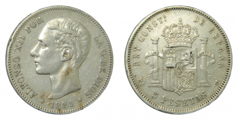 Alfonso XII (1874-1885). 1881*18-81. MSM. 5 pesetas. Madrid. (AC.44) Ar. 
MBC-