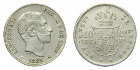 Alfonso XII (1874-1885). 1885. 10 centavos. Manila (AC.102) Ar 
MBC