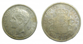 Alfonso XIII (1886-1931). 1900 *0-0. SMV. 50 céntimos. Madrid. (AC.45). 2,52 gr. Ar
SC-