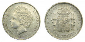 Alfonso XIII (1886-1931). 1893 *18-93. PGL. 1 peseta. Madrid. (AC.54). 4,94 gr. Ar
MBC+