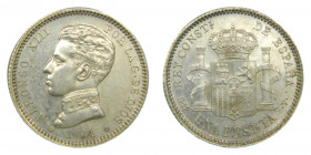 Alfonso XIII (1886-1931). 1904 *19-04. SMV. 1 peseta. Madrid. (AC.68). 5 gr. Ar
SC-