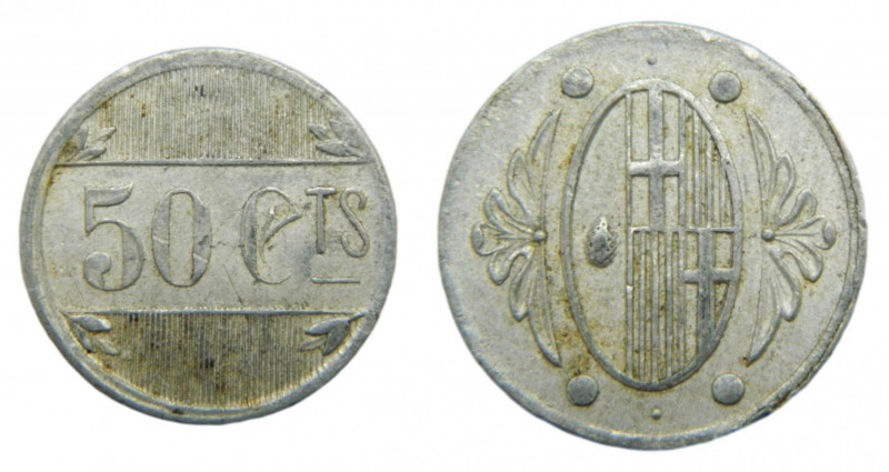 Guerra Civil. Ametlla del Vallès. s/f. 50 Céntimos. (AC 2). Al. 
MBC+