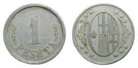 Guerra Civil. Ametlla del Vallès. s/f. 1 Peseta. (AC 4). Al. 
EBC