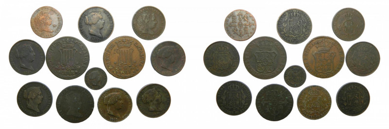 Lote 13 cobres Isabel II, diferentes valores y años. Interesante, a catalogar.
...
