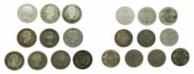 Lote 10 monedas de 1 Real Isabel II. Varios años. A catalogar. Ar 
BC-MBC-