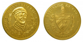 CUBA 1990. 100 pesos (km#305). 31,1 gr Au Proof. 1 oz. 500 th anniversary Discovery of America. Juan de la Cosa. Acuñación de 250 piezas. Rara.
PROOF...